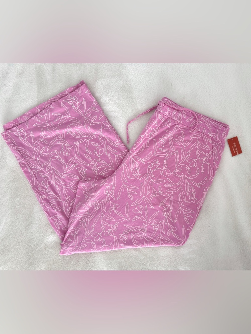 State of Day Pink Floral Knit Pajama Pants, Size XL - NWT - Picture 5 of 9